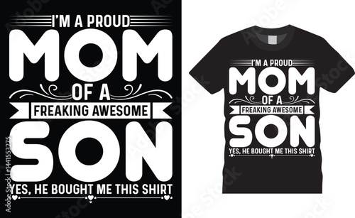 Fotografie I'm a proud mom, Mother’s Day Typography colorful vector t-shirt design template