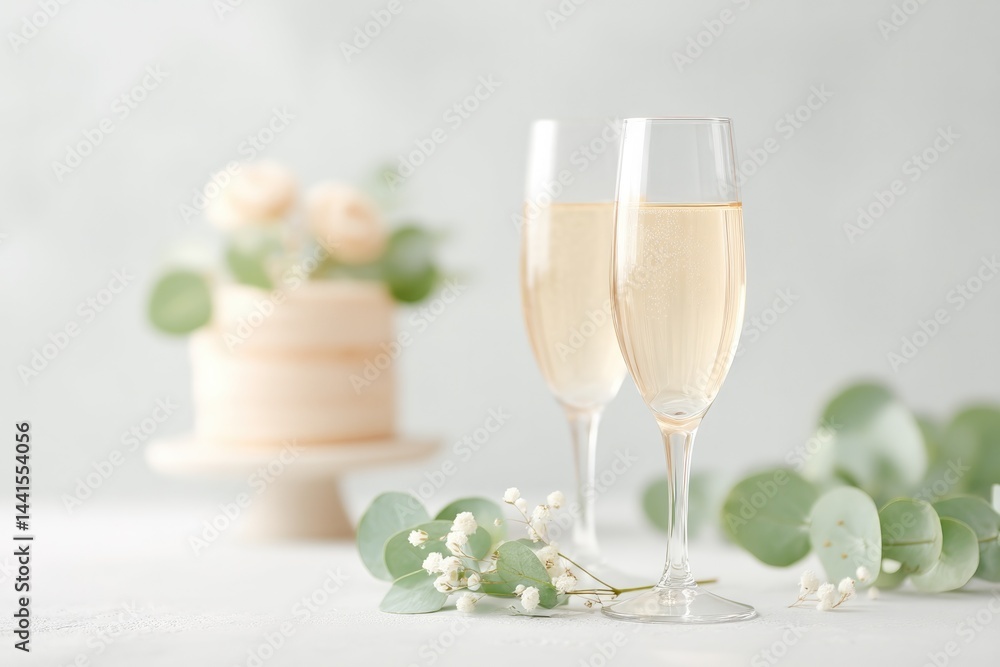 minimalistic photo of bachelorette party table with elegant decorations against white background minimalistic photo of bachelorette party table with elegant decorations against white background
