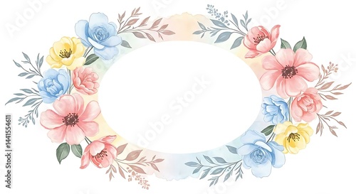 Beautiful Banner Flower Frame In the Background