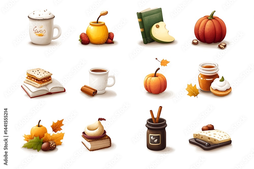 Autumn Flat Design Icon Set