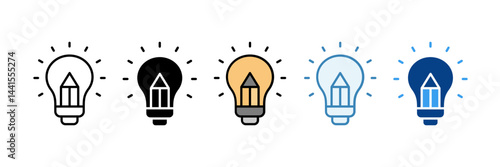 Creative Process  Icon Set Multiple Style Collection