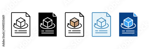 3D Design  Icon Set Multiple Style Collection