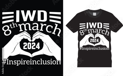 Obraz na plátně Iwd 8th march 2024 #inspireinclusion, Happy mother day typographic vector t- shirt design template
