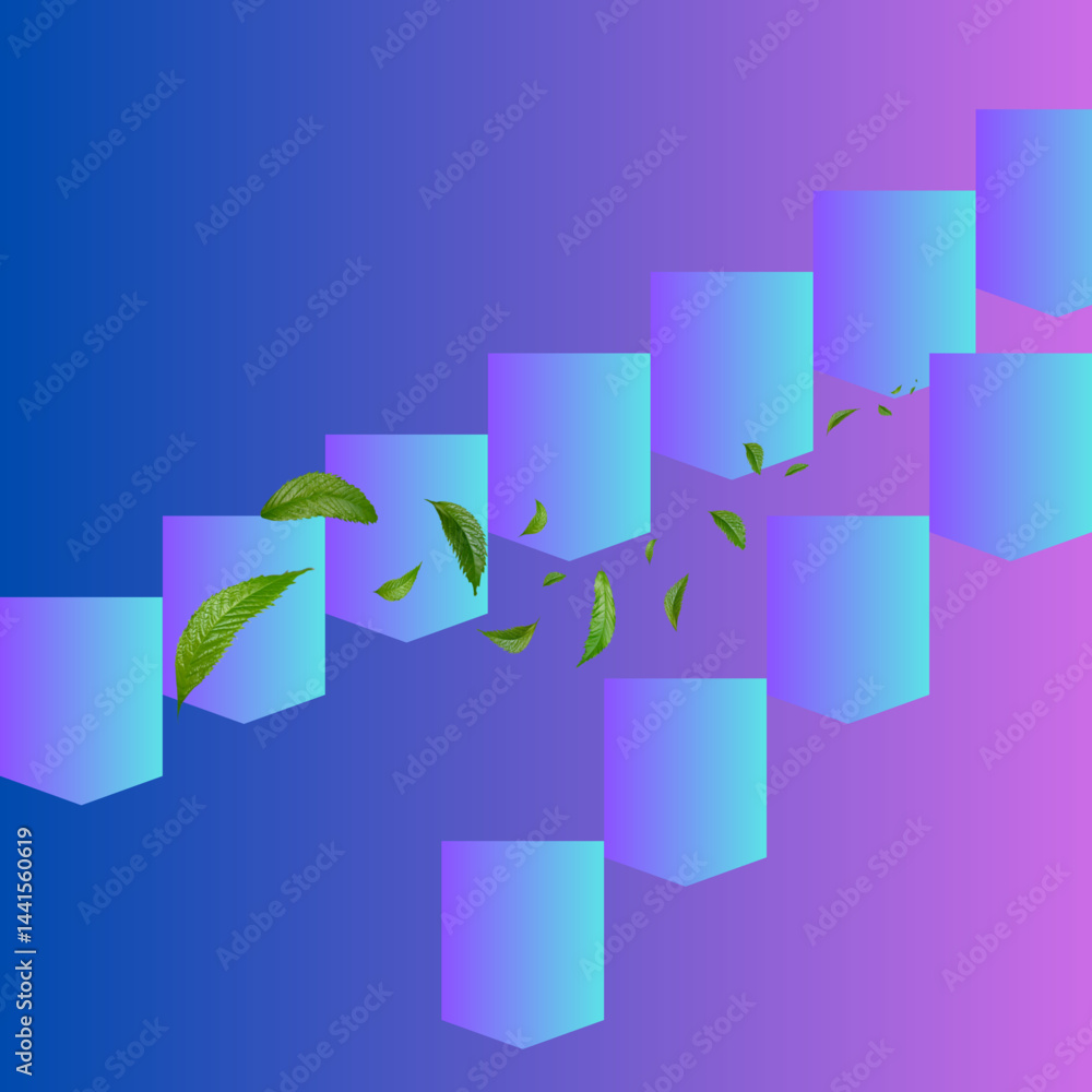 This is a design with leaves and gradient background This is a design with leaves and gradient background