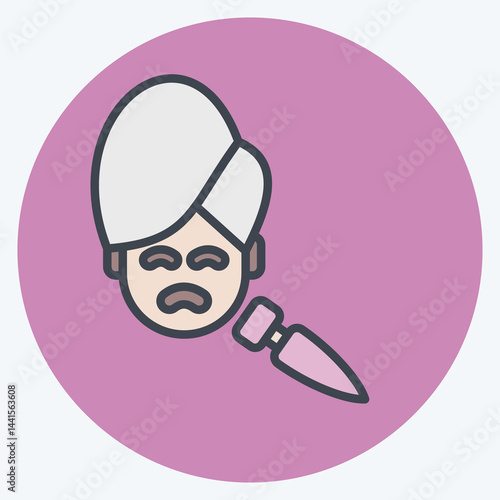 Icon Hardware Cosmeticology. related to Cosmetology symbol. color mate style. design editable
