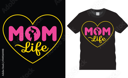 Fotografie Mom life, Mother’s Day Typography colorful vector t-shirt design template