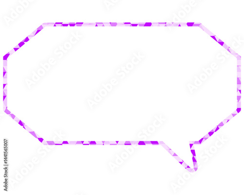 ステンドグラス風吹き出し　三角形模様　細長い八角形