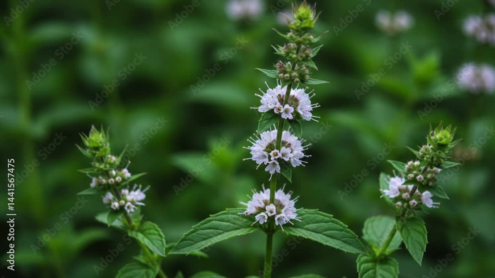 A macro closeup reveals the delicate white blossom of a wild spring flower amidst the green meadow grass A macro closeup reveals the delicate white blossom of a wild spring flower amidst the green meadow grass
