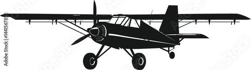 Airplane Silhouette on a Plain White Background