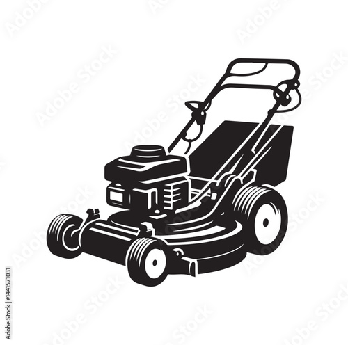 mowing Machine silhouette vector illustration