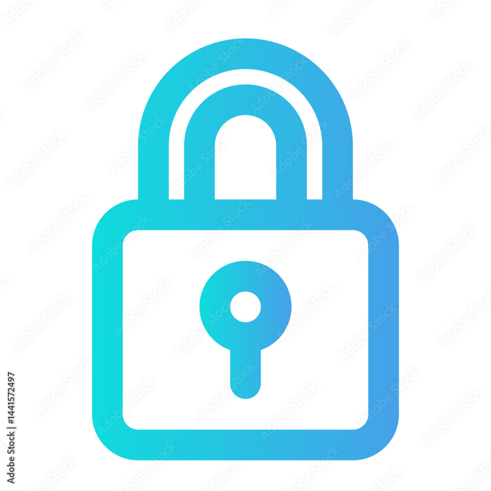 A simplified icon representing security and privacy for technology and finance use. A simplified icon representing security and privacy for technology and finance use.