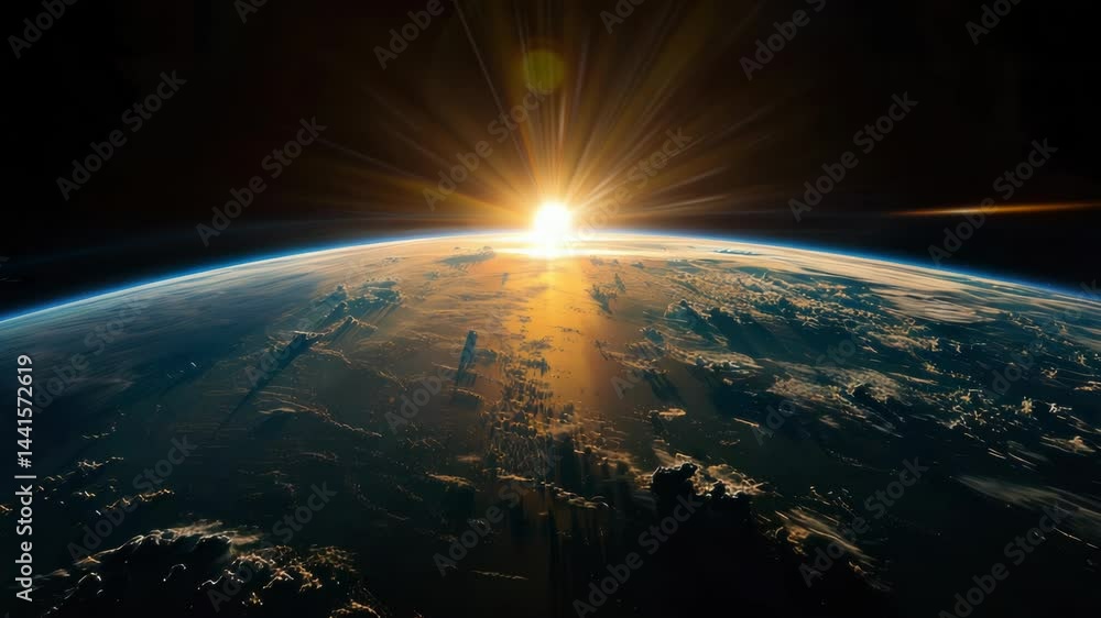 Sunrise over earth from space Sunrise over earth from space