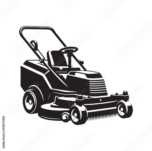 mowing Machine silhouette vector illustration