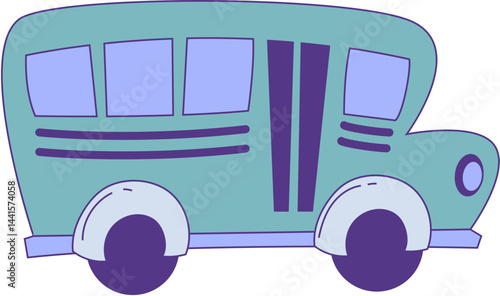 Cartoon School Bus Illustration
