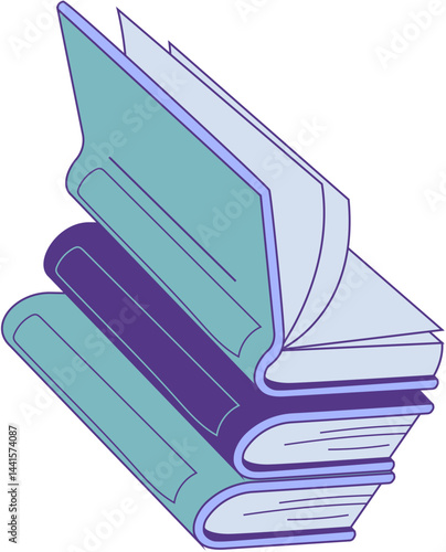 Stacked Books Illustration