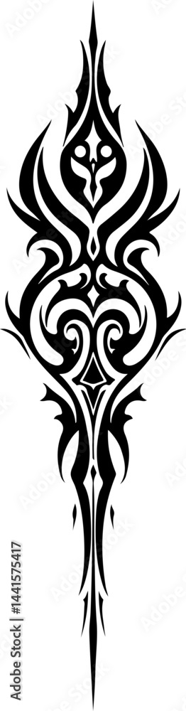 Fototapeta premium Set of Vertical Tribal Tattoo Designs vector