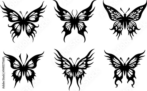 Tribal Butterfly Decals vector