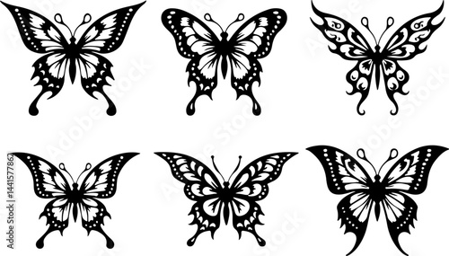Tribal Butterfly Decals vector