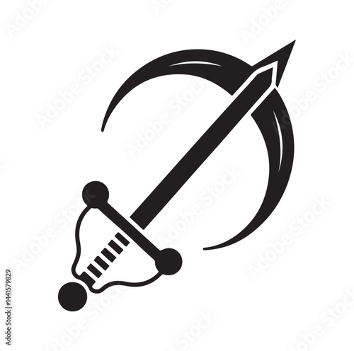 medieval weapon silhouette vector illustration