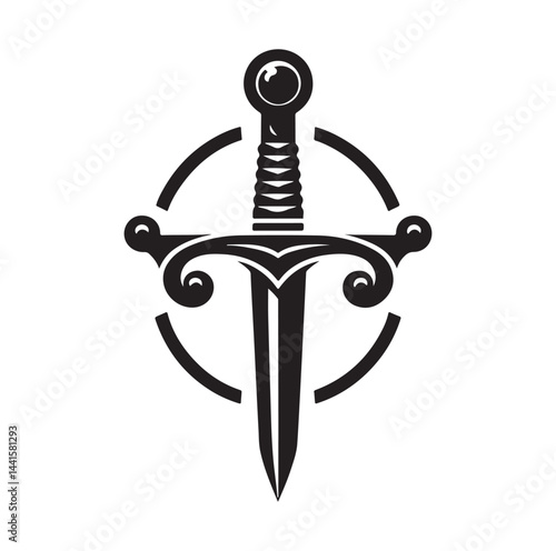 medieval weapon silhouette vector illustration