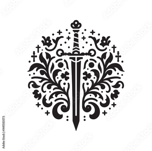 medieval weapon silhouette vector illustration