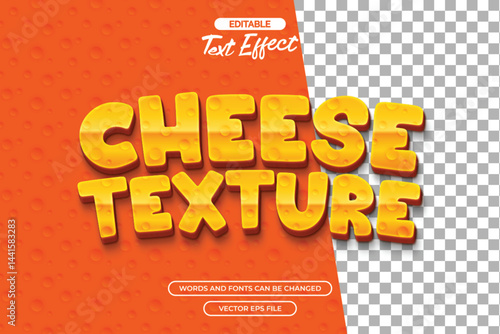 Cheese texture editable text effect with cheese texture and 3d text style