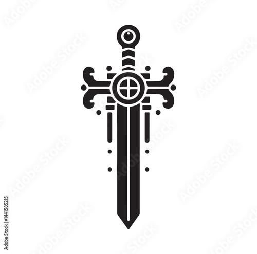 medieval weapon silhouette vector illustration