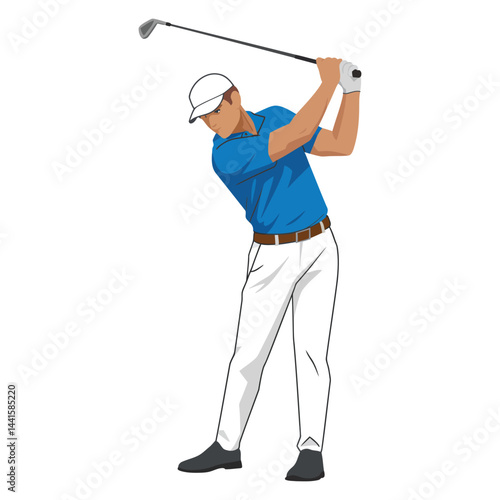 Minimalist Golfer Vector Design.