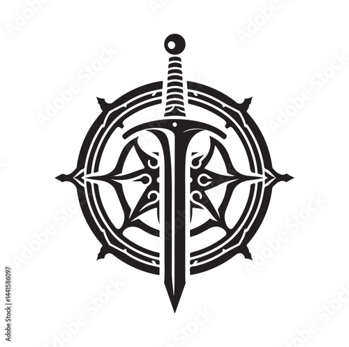 medieval weapon silhouette vector illustration