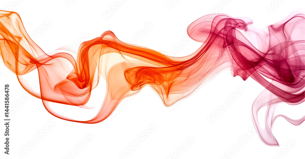 Fototapeta premium Abstract Red Orange Smoke Illustration