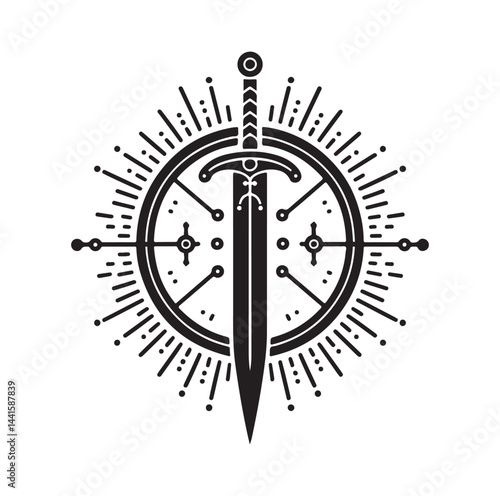 medieval weapon silhouette vector illustration