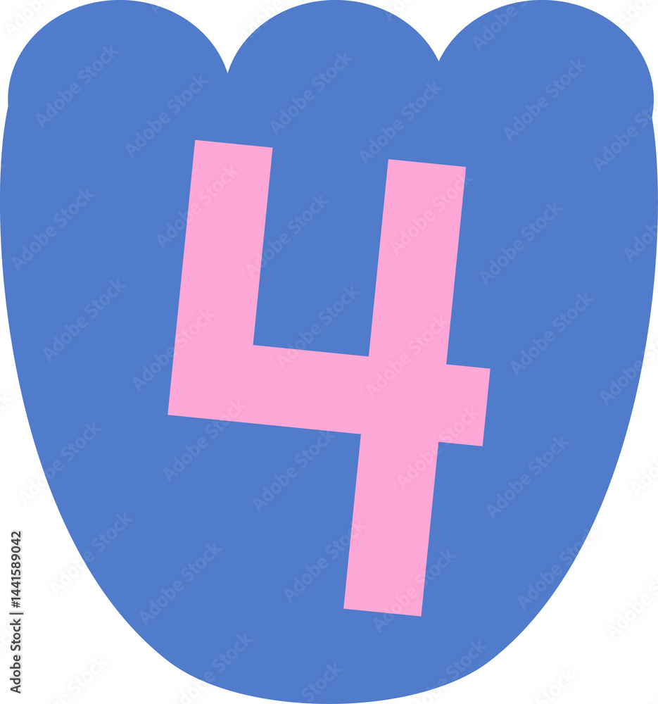 Obraz premium Ransom Number 4 Handdrawn Alphabet