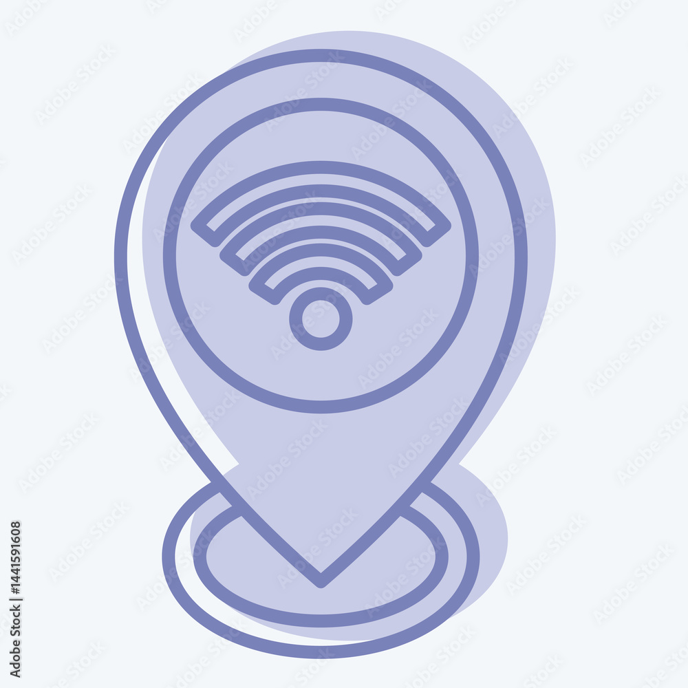 Icon Location. related to Wifi symbol. two tone style. design editable Icon Location. related to Wifi symbol. two tone style. design editable