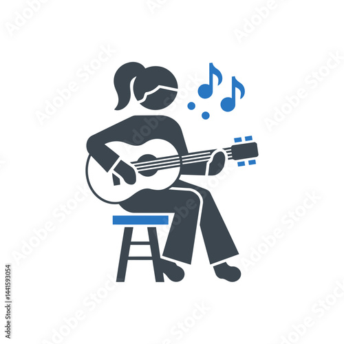 Female Guitar Performer Icon