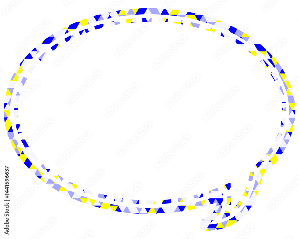 Fototapeta premium ステンドグラス風吹き出し 三角形模様 丸形