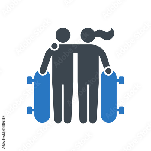 Skaters With Boards Icon