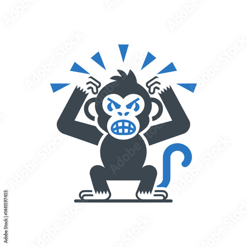 Angry Monkey Frustration Expression Icon