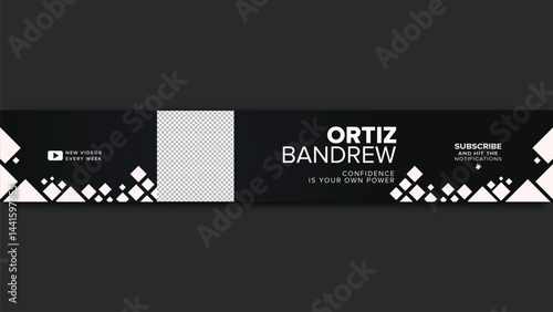 Black YouTube Banner Cover social media and channel art  Design