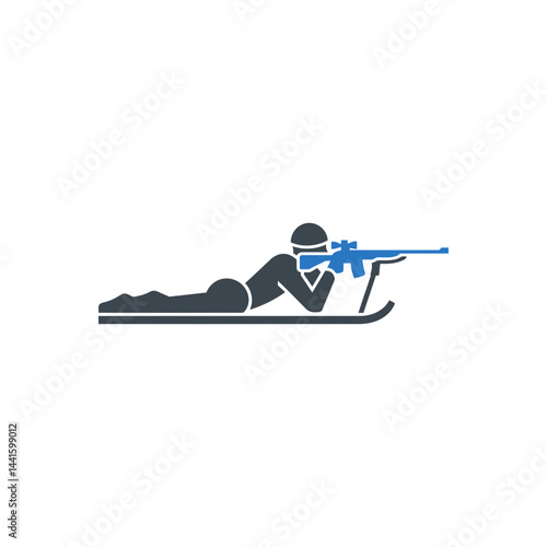 Prone Rifle Shooting Icon