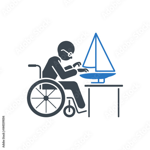 Wheelchair Model Building Icon