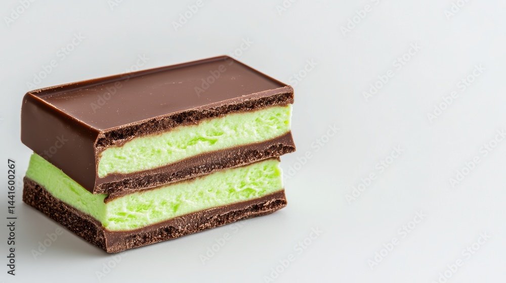 Dubai Chocolate Kunafa Pistachio on white background,Dubai Chocolate bar with green kadayif and pistachio spread,popular and viral chocolate 2024,space for text.