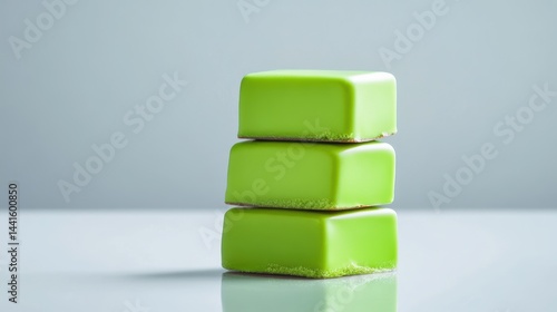 Obraz na płótnie Dubai Chocolate Kunafa Pistachio on white background,Dubai Chocolate bar with green kadayif and pistachio spread,popular and viral chocolate 2024,space for text. w salonie