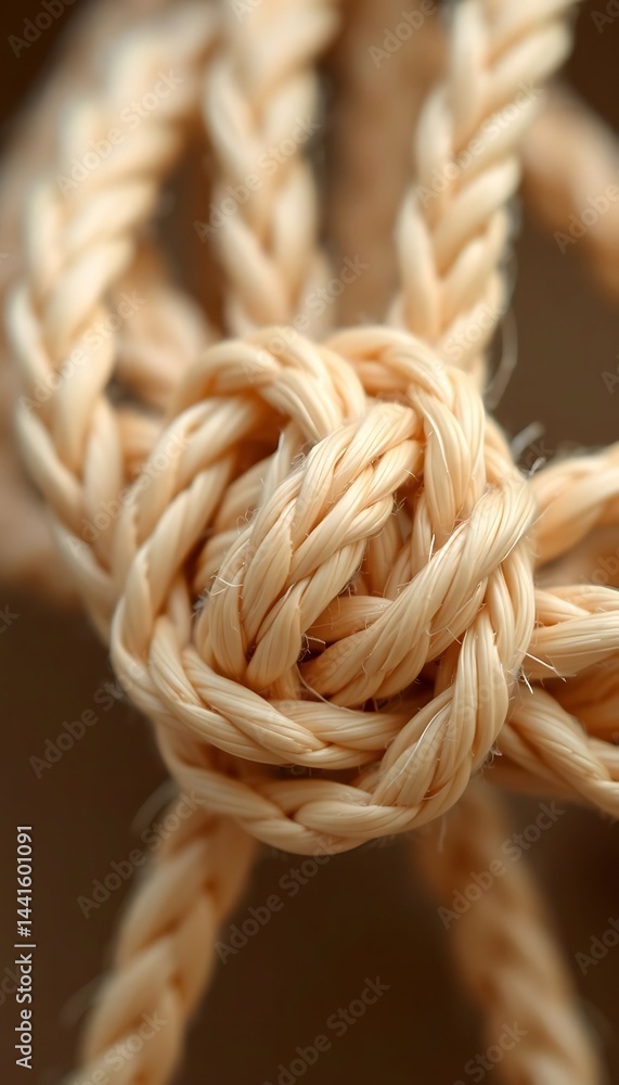 close up of a knot of rope close up of a knot of rope