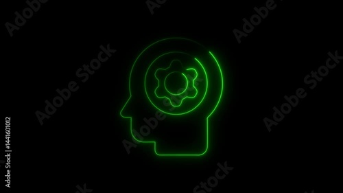 Wallpaper Mural Glowing head silhouette with gear concept artificial intelligence and machine learning Torontodigital.ca