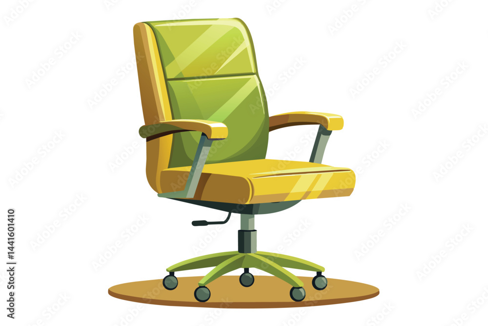 This office chair features a modern design with a vibrant green and yellow color scheme, making it an appealing addition to any workspace or home office. This office chair features a modern design with a vibrant green and yellow color scheme, making it an appealing addition to any workspace or home office.