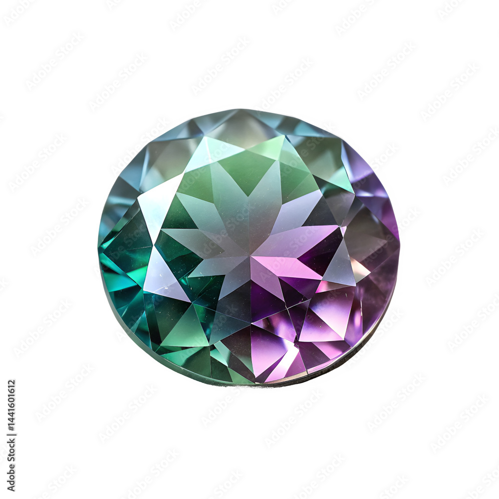 Side view of a color-changing alexandrite, with subtle shifts in color depending on the light angle Side view of a color-changing alexandrite, with subtle shifts in color depending on the light angle