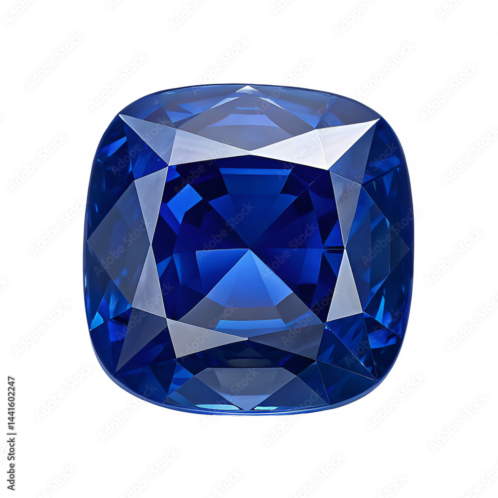 A side view of a cushion-cut sapphire in deep blue, highlighting its smooth edges and rich color depth. A side view of a cushion-cut sapphire in deep blue, highlighting its smooth edges and rich color depth.