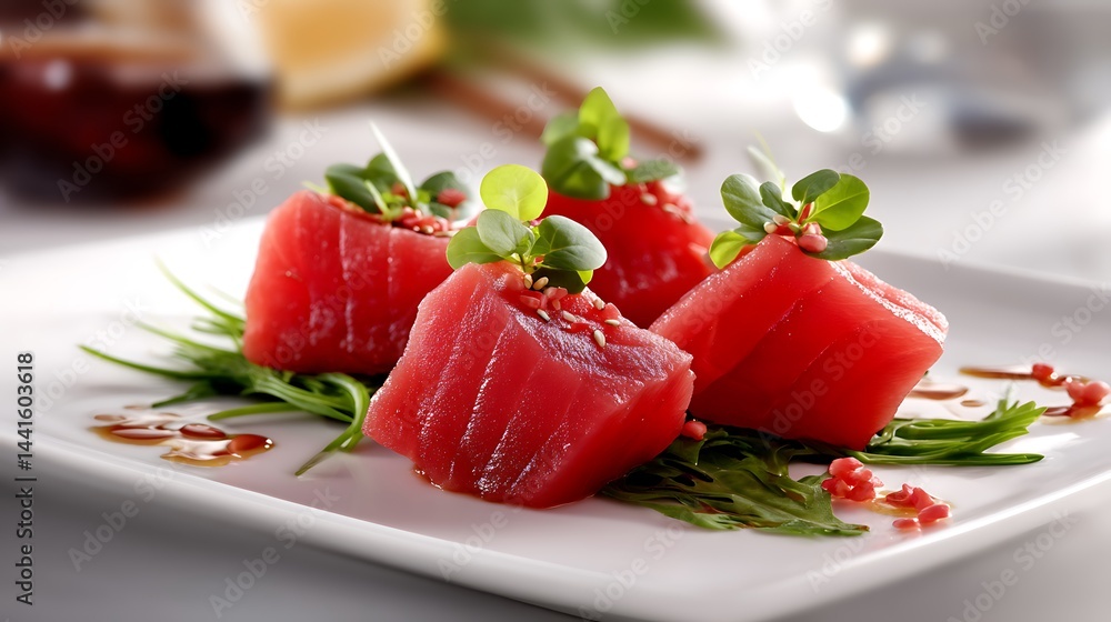 Fresh sashimi plate of tuna and salmon slices japanese cuisine food photography clean background Fresh sashimi plate of tuna and salmon slices japanese cuisine food photography clean background