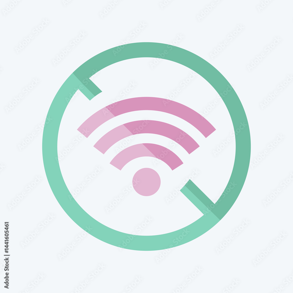 Icon Disconnect. related to Wifi symbol. flat style. design editable Icon Disconnect. related to Wifi symbol. flat style. design editable