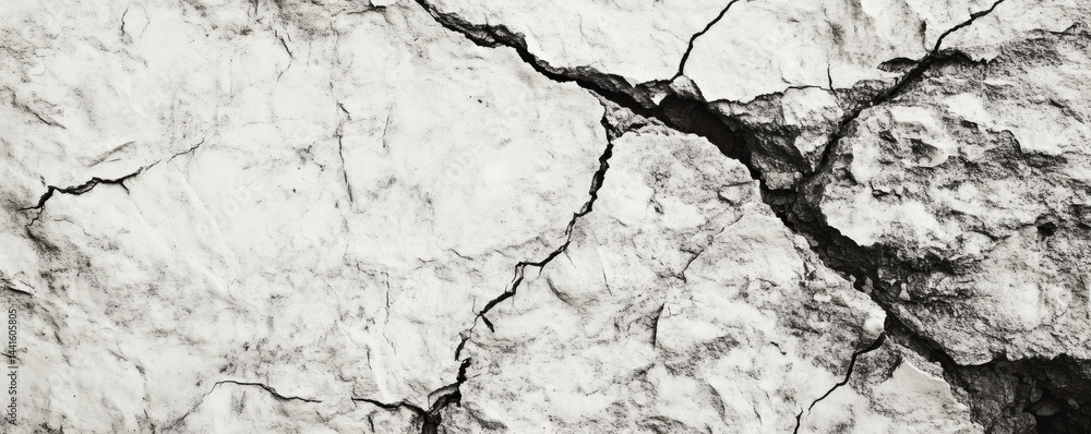 Obraz premium Close-up view of cracked grey rock surface.